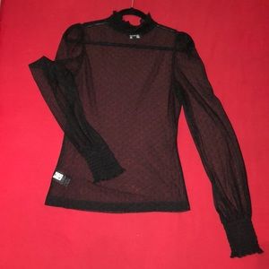 Sheer long sleeve blouse